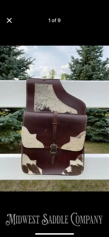 NWT Hair-On Cowhide Leather Western Horse Saddle Bags Saddle Bags