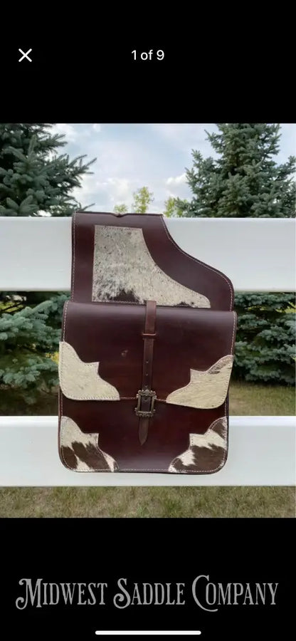NWT Hair-On Cowhide Leather Western Horse Saddle Bags Saddle Bags