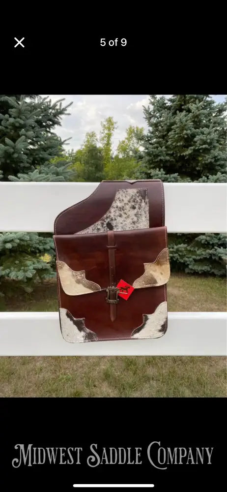 NWT Hair-On Cowhide Leather Western Horse Saddle Bags Saddle Bags