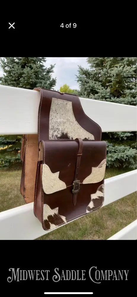 NWT Hair-On Cowhide Leather Western Horse Saddle Bags Saddle Bags