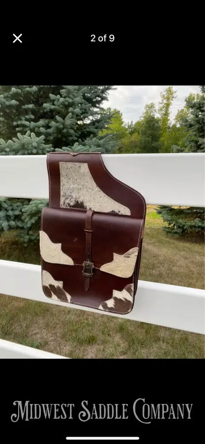 NWT Hair-On Cowhide Leather Western Horse Saddle Bags Saddle Bags