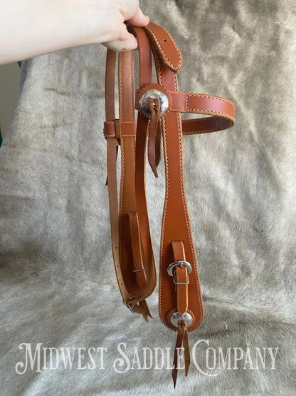 Old Timer Western Browband Bridle - Antique Vintage Cowboy Style Horse Size Bridles & Headstalls