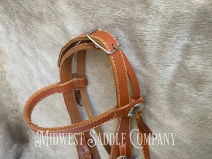 Old Timer Western Browband Bridle - Antique Vintage Cowboy Style Horse Size Bridles & Headstalls