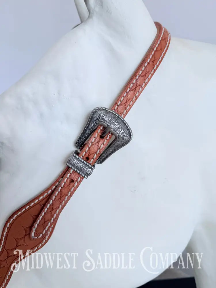 One Ear Stitched Western Headstall Diamond Stamped Full Horse Size Bridles & Headstalls