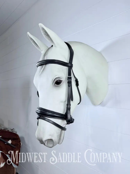 Pinnacle Comfort Plus Padded Black Dressage Bridle with Flash Cob Size - Bridles & Headstalls