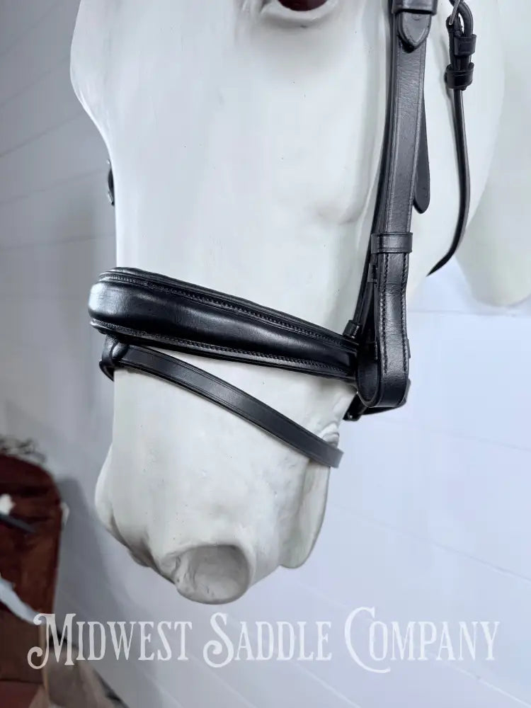 Pinnacle Comfort Plus Padded Black Dressage Bridle with Flash Cob Size - Bridles & Headstalls