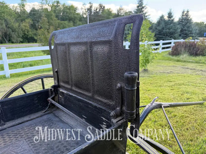 Rare John Deere Reliance Company Horse Buggy with Team Pole Black & Yellow Carriage