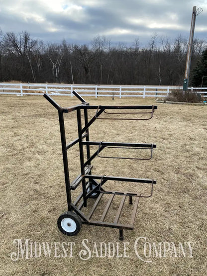 Rolling (3) Saddle Rack Dolly Cart