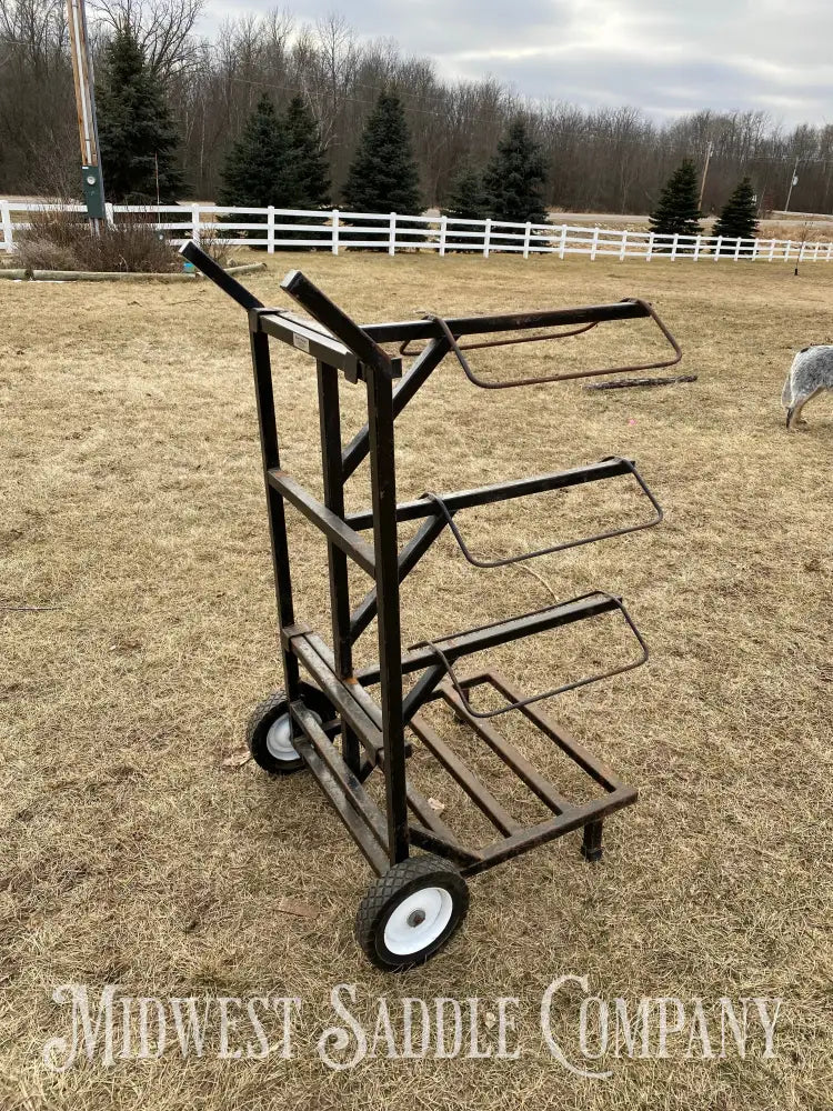 Rolling (3) Saddle Rack Dolly Cart