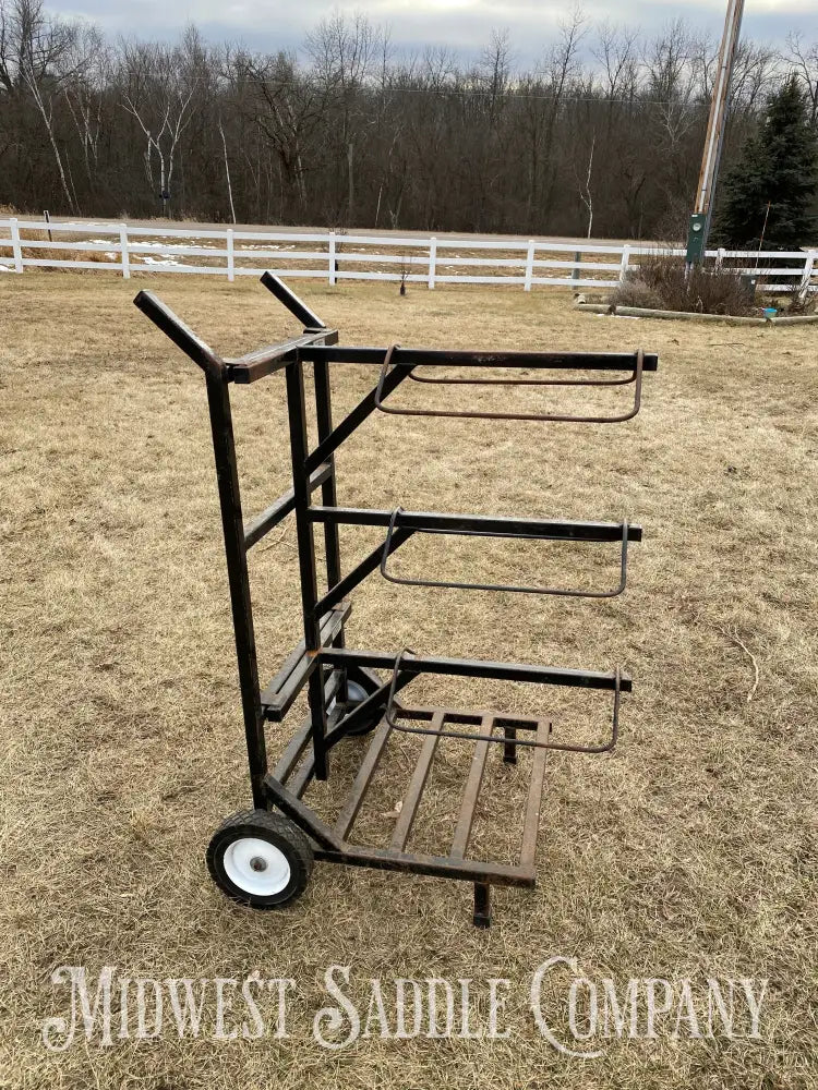 Rolling (3) Saddle Rack Dolly Cart