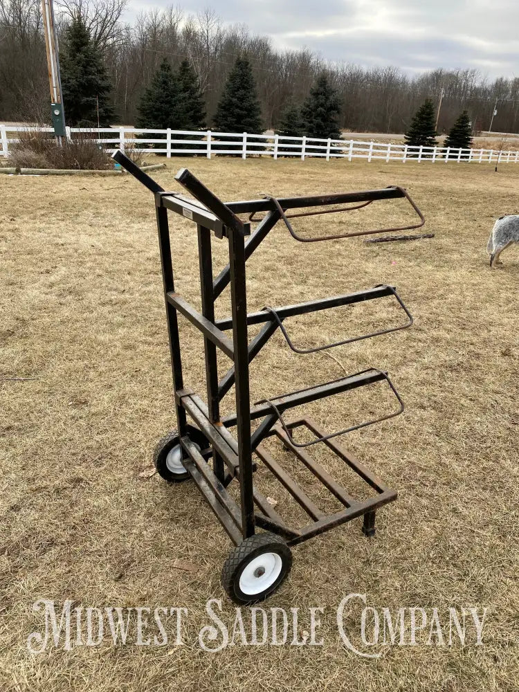 Rolling (3) Saddle Rack Dolly Cart