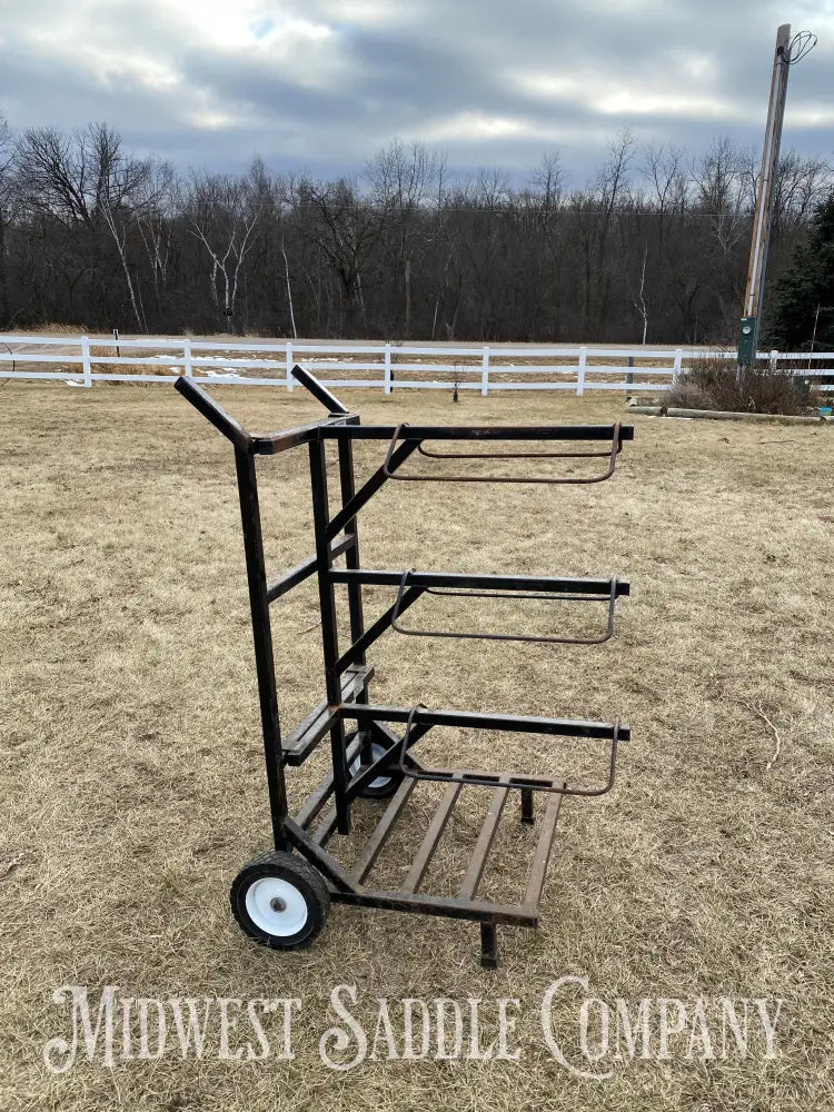 Rolling (3) Saddle Rack Dolly Cart