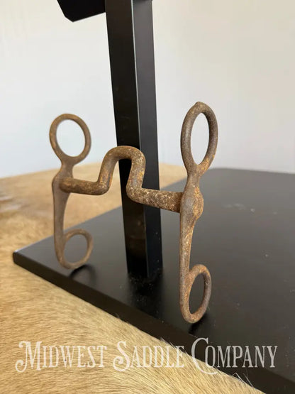 Rustic Hand-Forged Iron Western Cowboy Curb Bit with Medium Port Bit