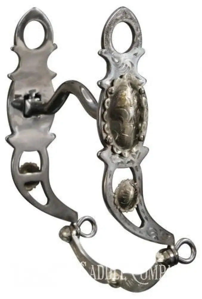 Stainless Steel Western Pony Shank Show Bit Engraved Silver Conchos Medium Port 3.75”