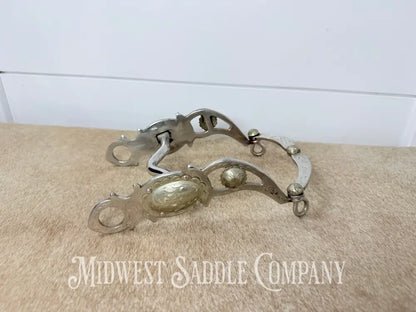 Stainless Steel Western Pony Shank Show Bit Engraved Silver Conchos Medium Port 3.75”