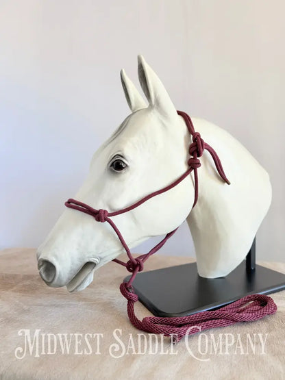 Soft Maroon Daily Rope Halter - Horse Size Halter