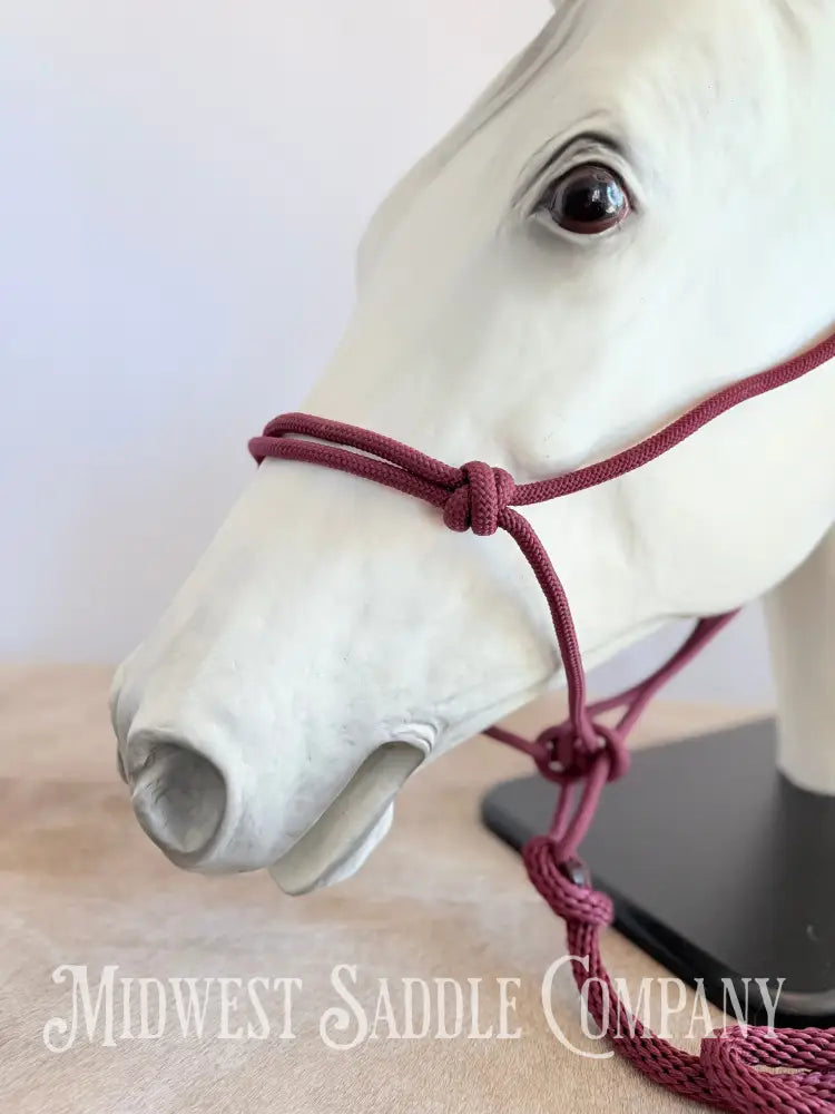 Soft Maroon Daily Rope Halter - Horse Size Halter