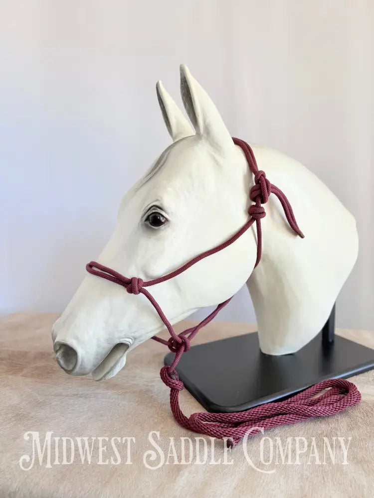 Soft Maroon Daily Rope Halter - Horse Size Halter
