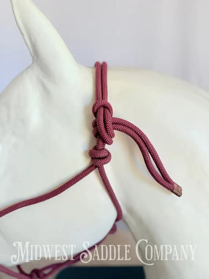 Soft Maroon Daily Rope Halter - Horse Size Halter