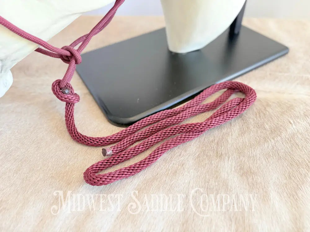 Soft Maroon Daily Rope Halter - Horse Size Halter