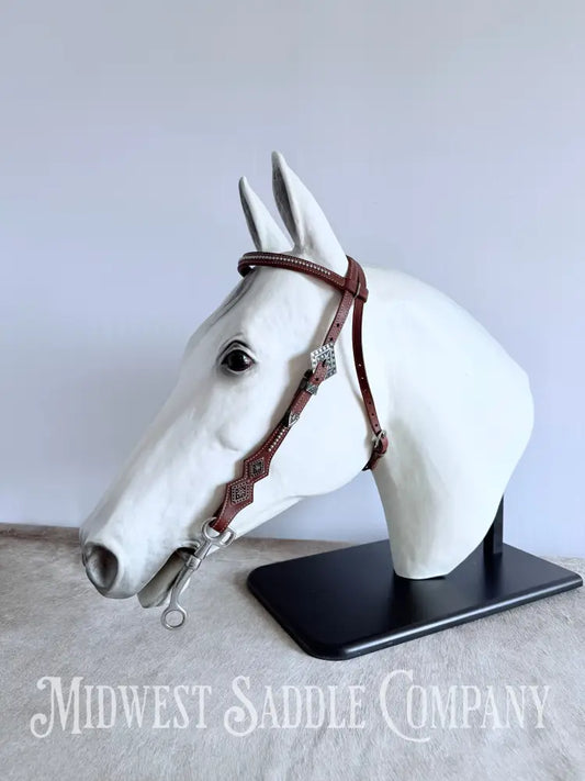 Star & Dot Leather Western Bridle with Tom Thumb Bit