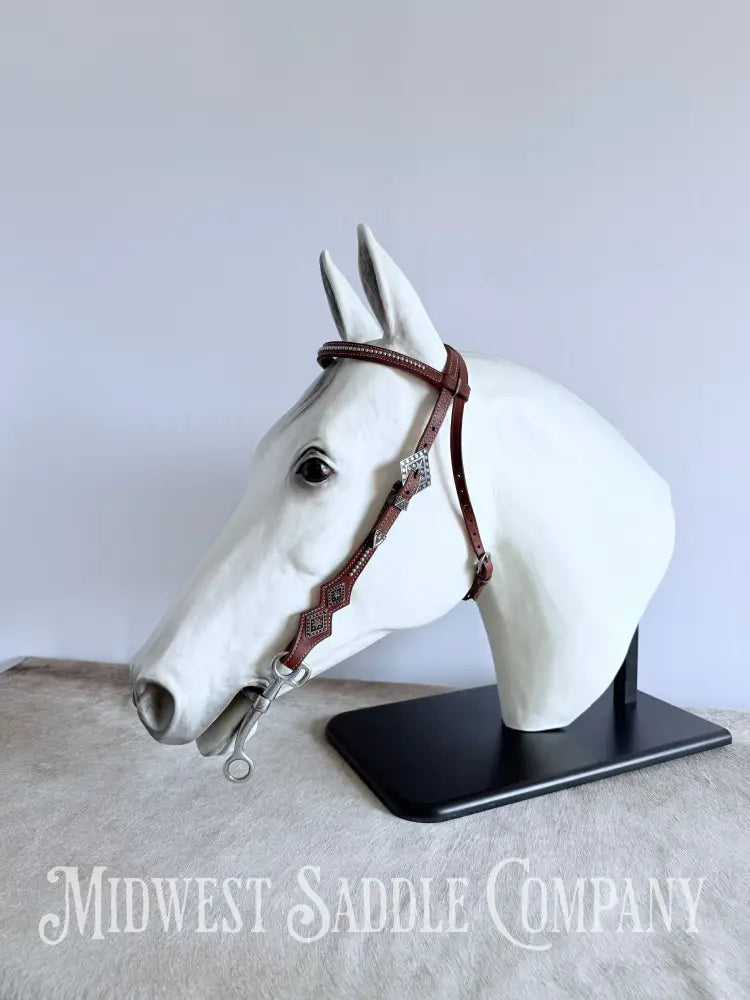 Star & Dot Leather Western Bridle with Tom Thumb Bit