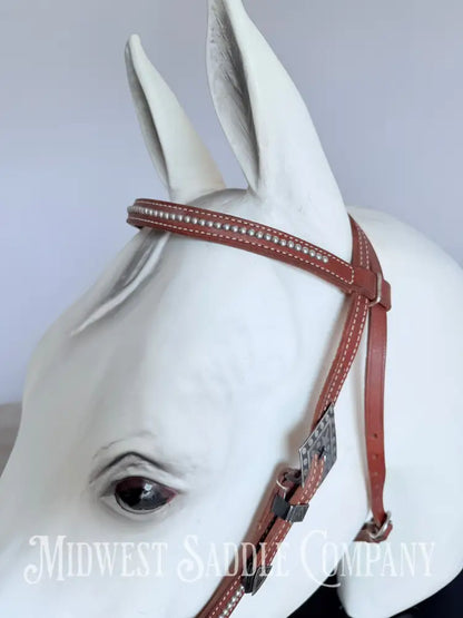 Star & Dot Leather Western Bridle with Tom Thumb Bit
