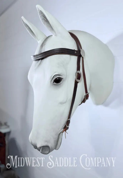 Stitched Leather Browband Western Headstall Cob Size - Bridles & Headstalls