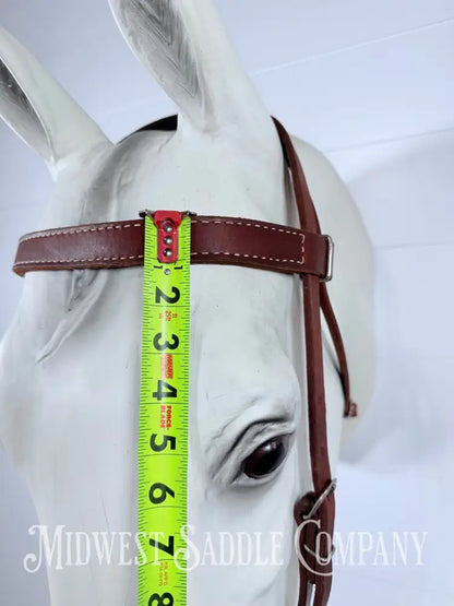 Stitched Leather Browband Western Headstall Full Horse Size - Bridles & Headstalls