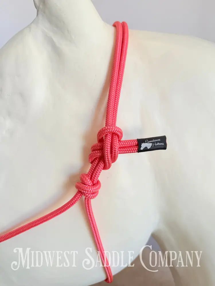Sundance Rope Halters Pink Training Halter 4 Knots - Yearling Size Halter