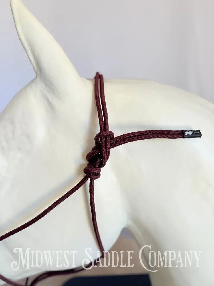 Sundance Rope Halters Training Halter 4 Knots Maroon - Full Horse Size Halter