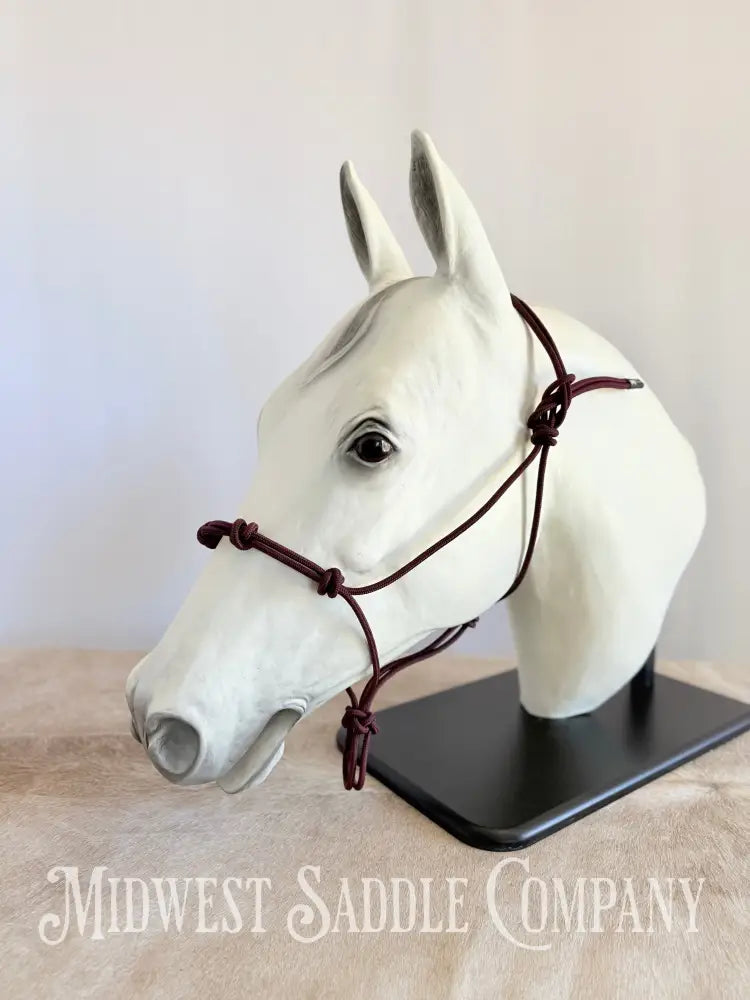 Sundance Rope Halters Training Halter 4 Knots Maroon - Full Horse Size Halter