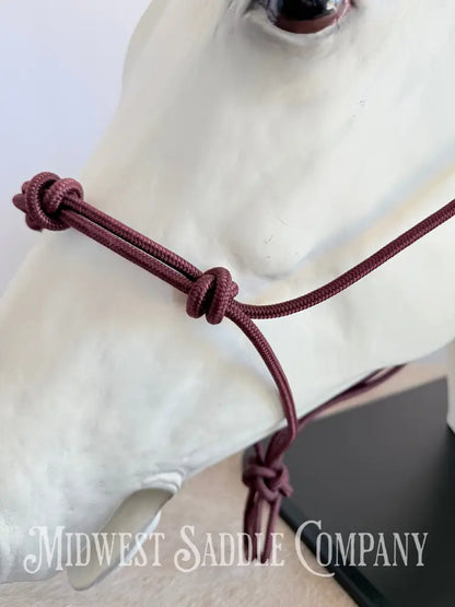 Sundance Rope Halters Training Halter 4 Knots Maroon - Full Horse Size Halter