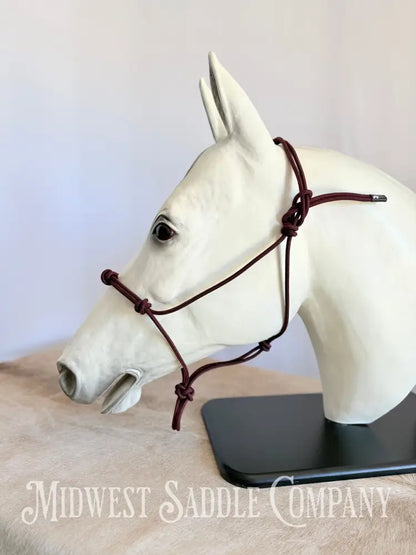 Sundance Rope Halters Training Halter 4 Knots Maroon - Full Horse Size Halter