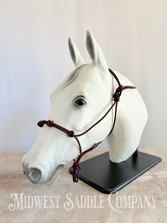 Sundance Rope Halters Training Halter 4 Knots Maroon - Full Horse Size Halter
