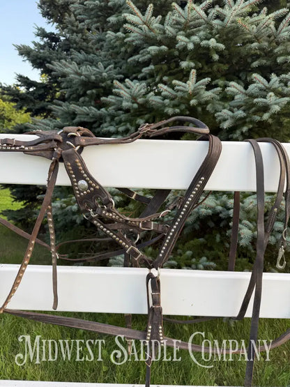 Team Leather Pulling Harnesses with Collars Large Pony / Light Horse Size 19” Red Hames - Driving Harness