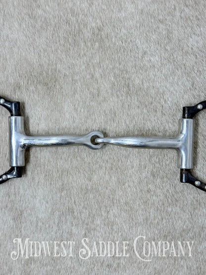 Toklat Black Satin Sweet Iron Snaffle with Copper Inlay 5” - Bit