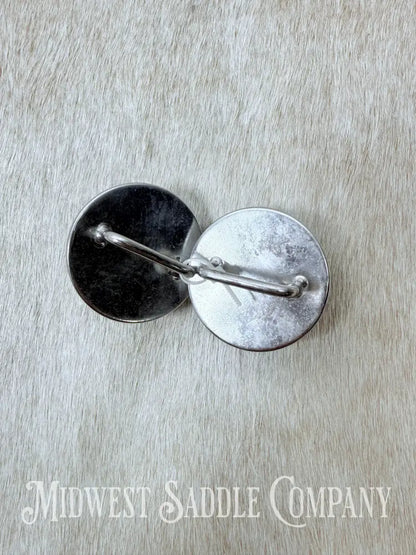 Vintage Green Horse Head Portrait Bridle Rosettes Set of 2 Conchos