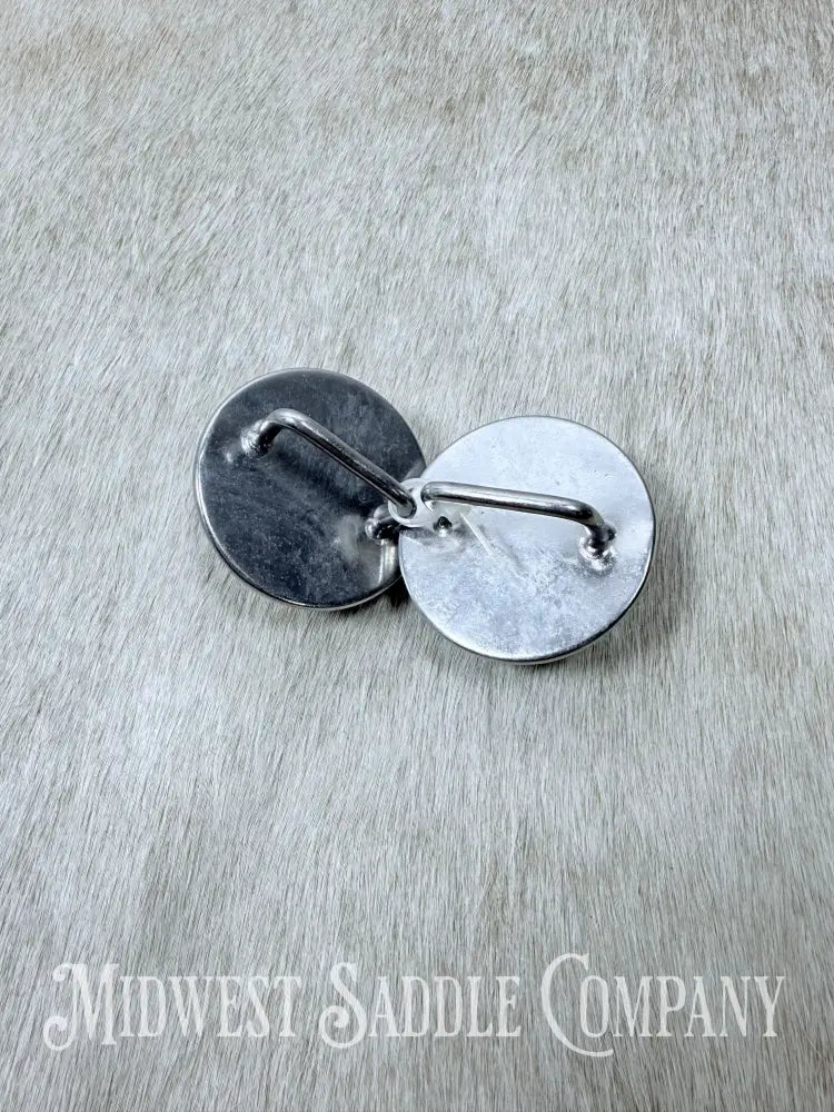 Vintage Green Horse Head Portrait Bridle Rosettes Set of 2 Conchos