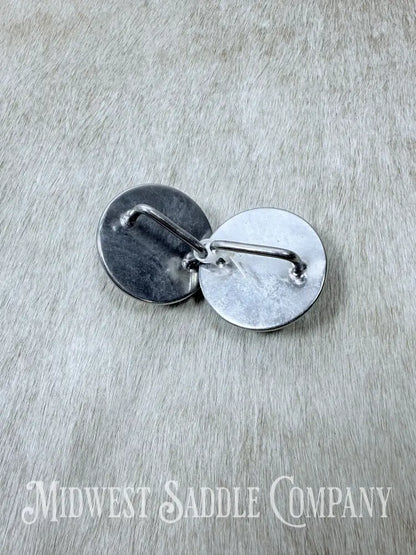 Vintage Green Horse Head Portrait Bridle Rosettes Set of 2 Conchos