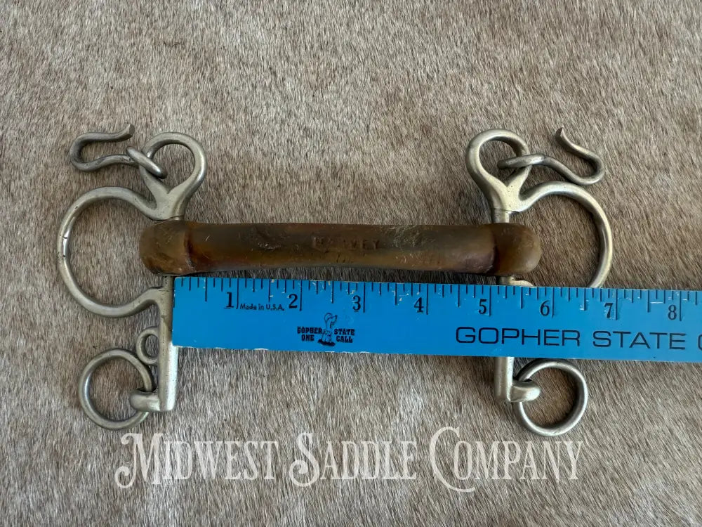 Vintage Harvey Comfort Bar Rubber Mullen Mouth English Horse Bit Bit