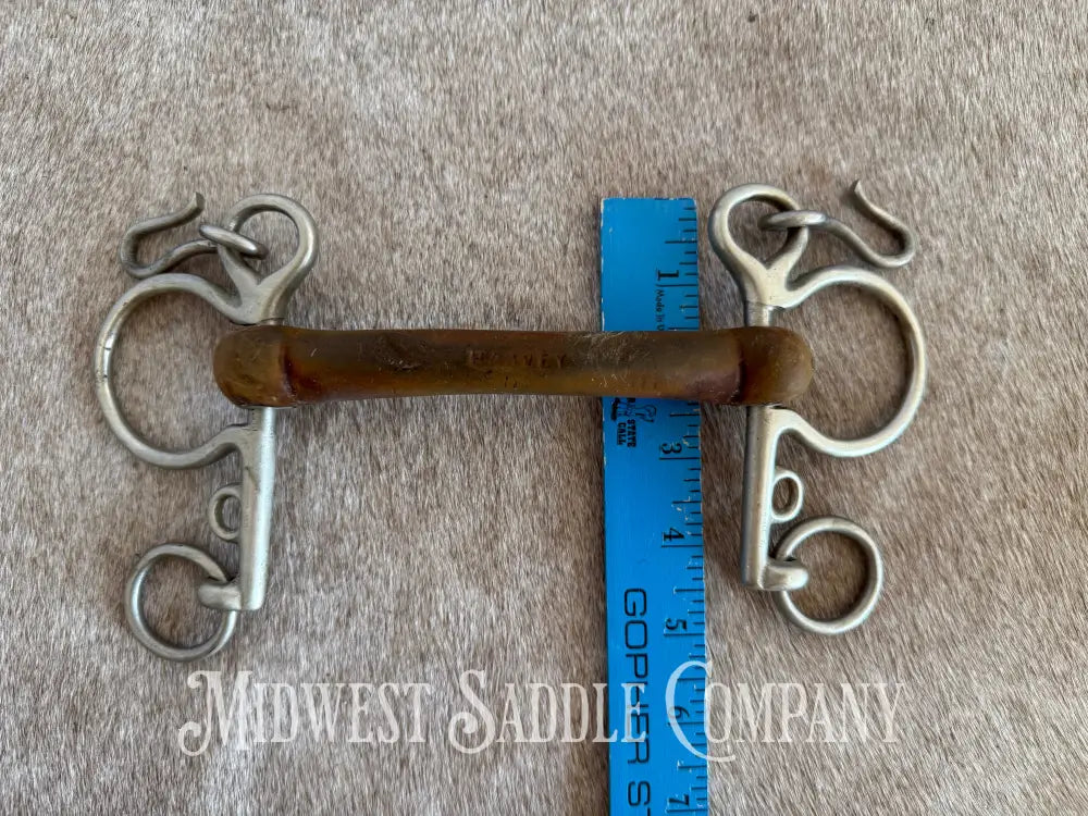 Vintage Harvey Comfort Bar Rubber Mullen Mouth English Horse Bit Bit