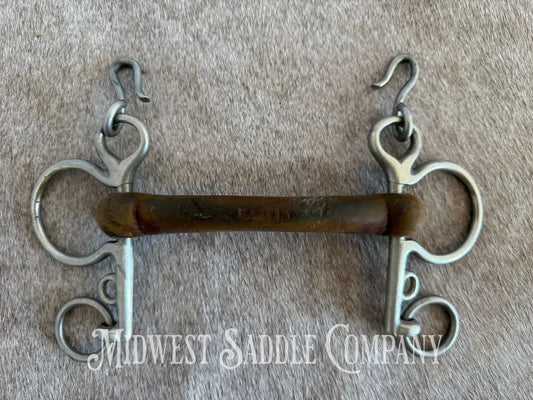 Vintage Harvey Comfort Bar Rubber Mullen Mouth English Horse Bit Bit