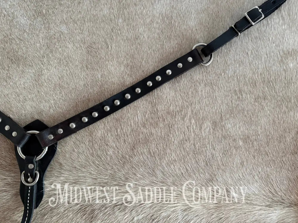 Vintage Pony Studded Dot Leather Breast Collar Breast Collar