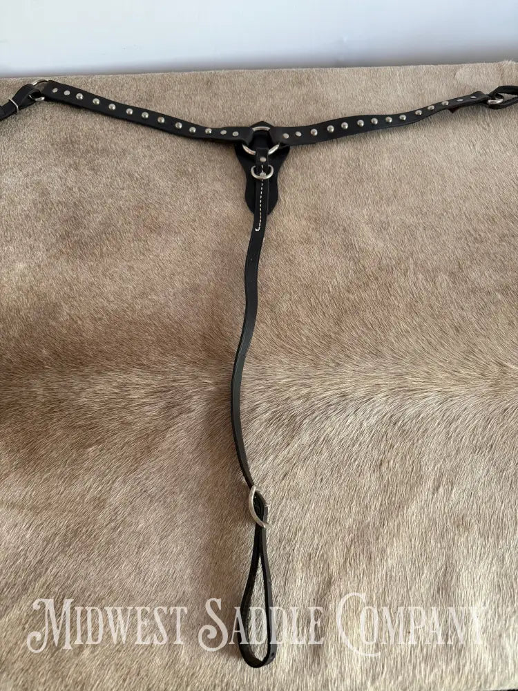 Vintage Pony Studded Dot Leather Breast Collar Breast Collar