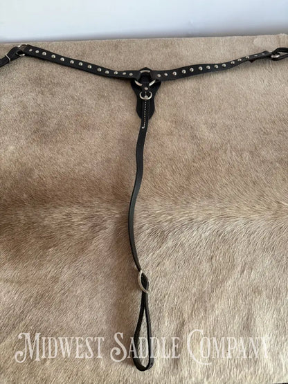 Vintage Pony Studded Dot Leather Breast Collar Breast Collar