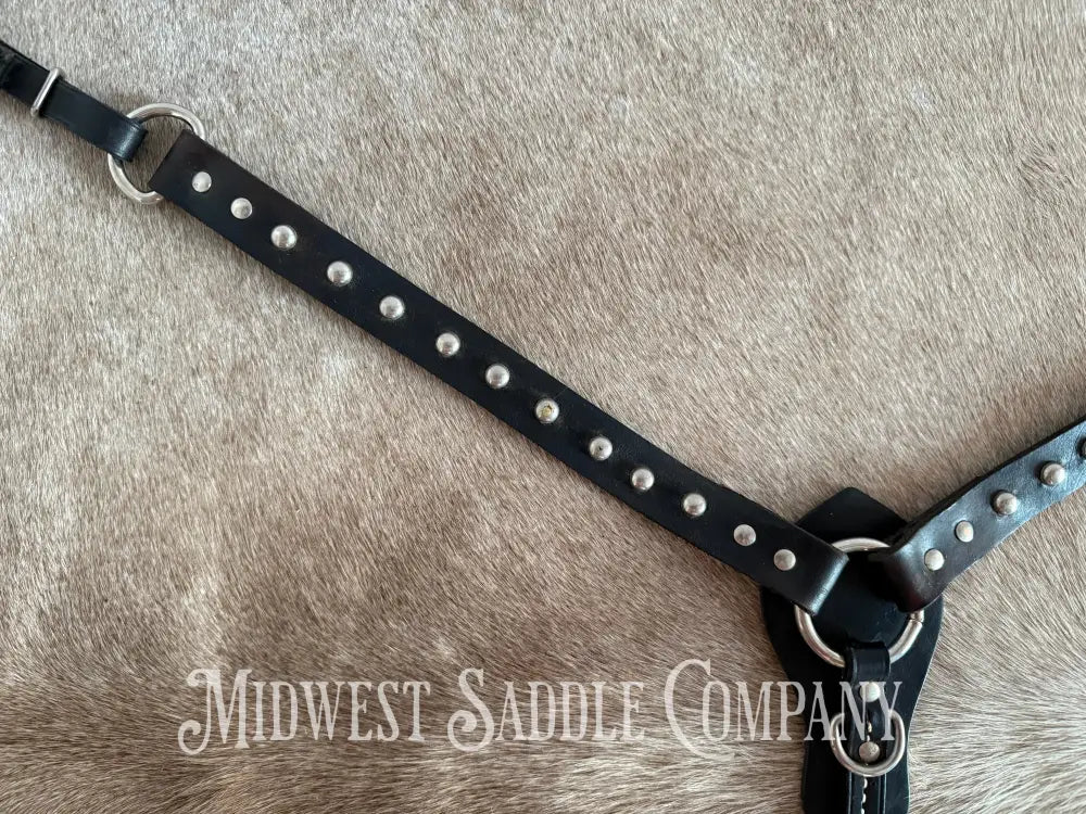 Vintage Pony Studded Dot Leather Breast Collar Breast Collar