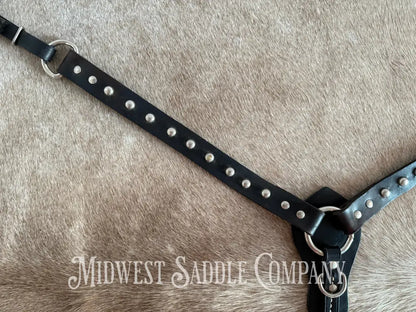 Vintage Pony Studded Dot Leather Breast Collar Breast Collar