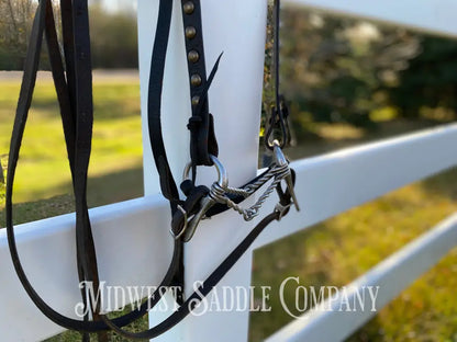 Vintage Studded Dot Pony Bridle with Leather Split Reins Bridles & Headstalls