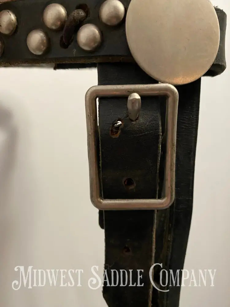 Vintage Studded Dot Pony Bridle with Leather Split Reins Bridles & Headstalls